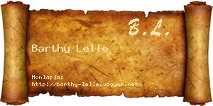 Barthy Lelle névjegykártya
